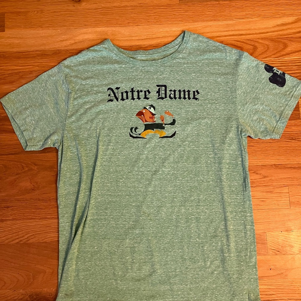 Notre Dame green grey T-shirt men’s large by original retro brand